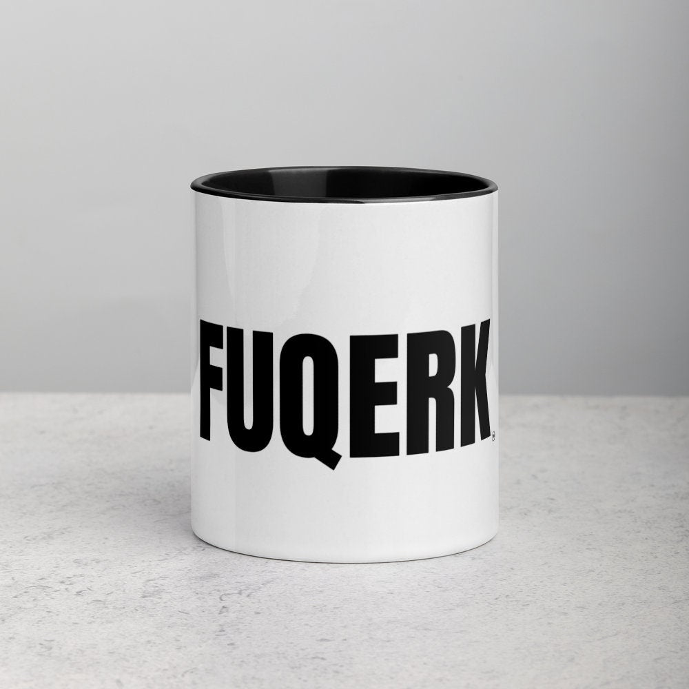 FUQERK 'Fuck Work' Cheeky Novelty Coffee Mug - White