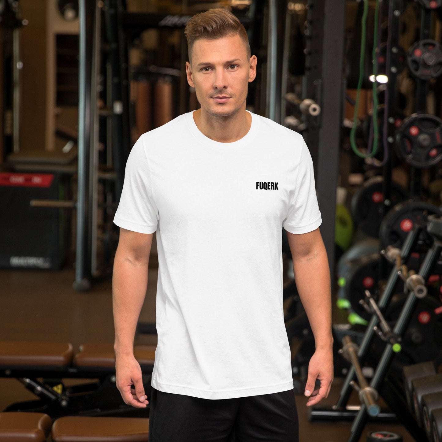 FUQERK Fitness: 'I'm Off to the Gym!' Unisex White Tee