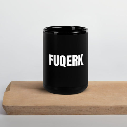 FUQERK 'Fuck Work' Cheeky Novelty Coffee Mug - Glossy Black